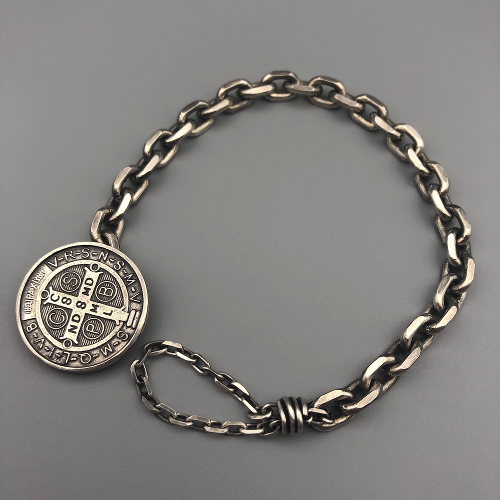 Saint Benedict Medal Silver Bracelet