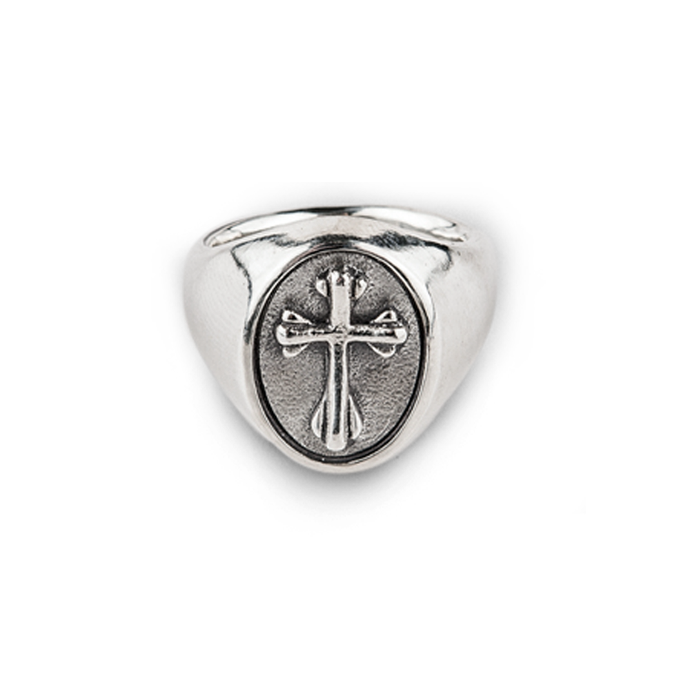 Kyrie Cross Silver Seal Ring