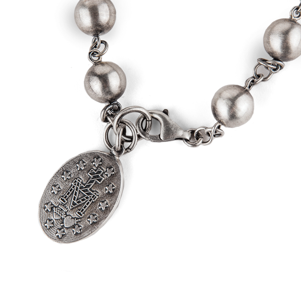 Miraculous Medal Rosary Silver Bracelet