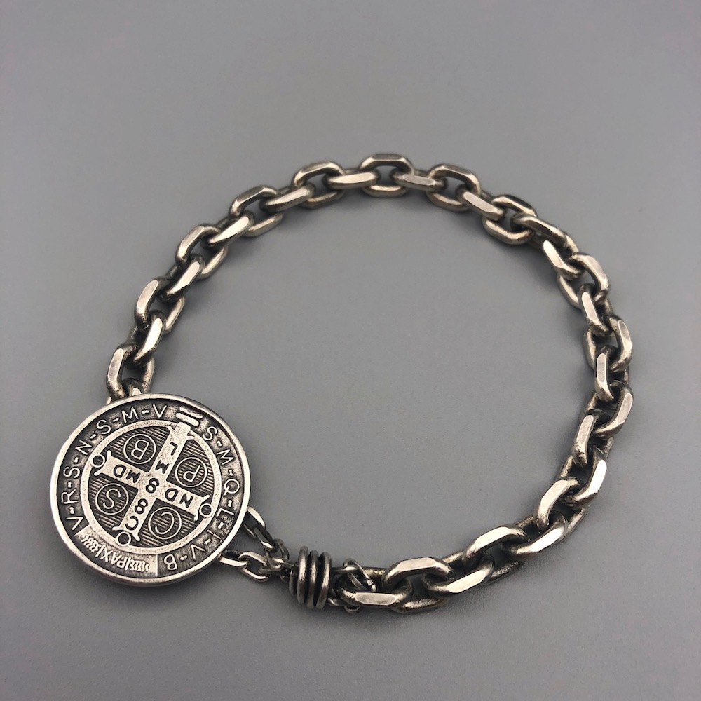 Saint Benedict Medal Silver Bracelet
