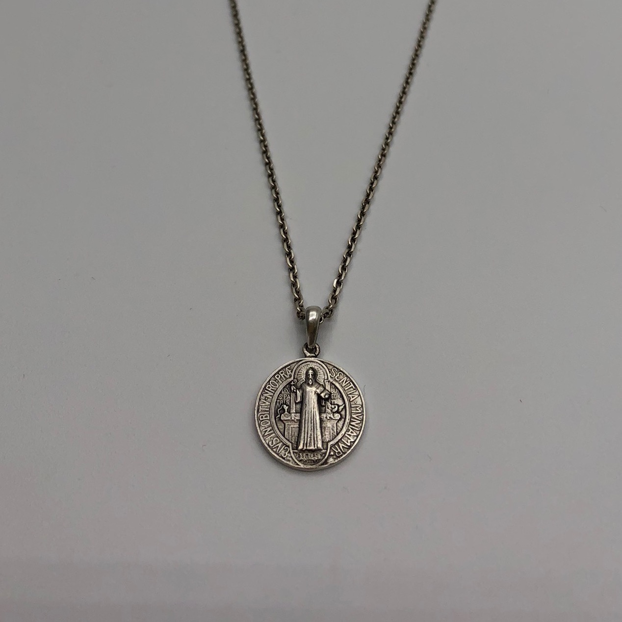 Saint Benedict Silver Necklace