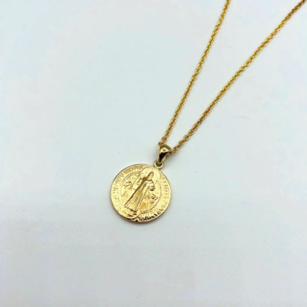 Saint Benedict Gold Medal Necklace