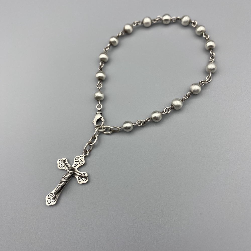 Rose Cross Rosary Bracelet