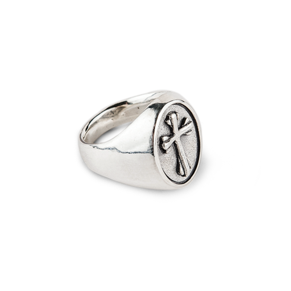 Kyrie Cross Silver Seal Ring
