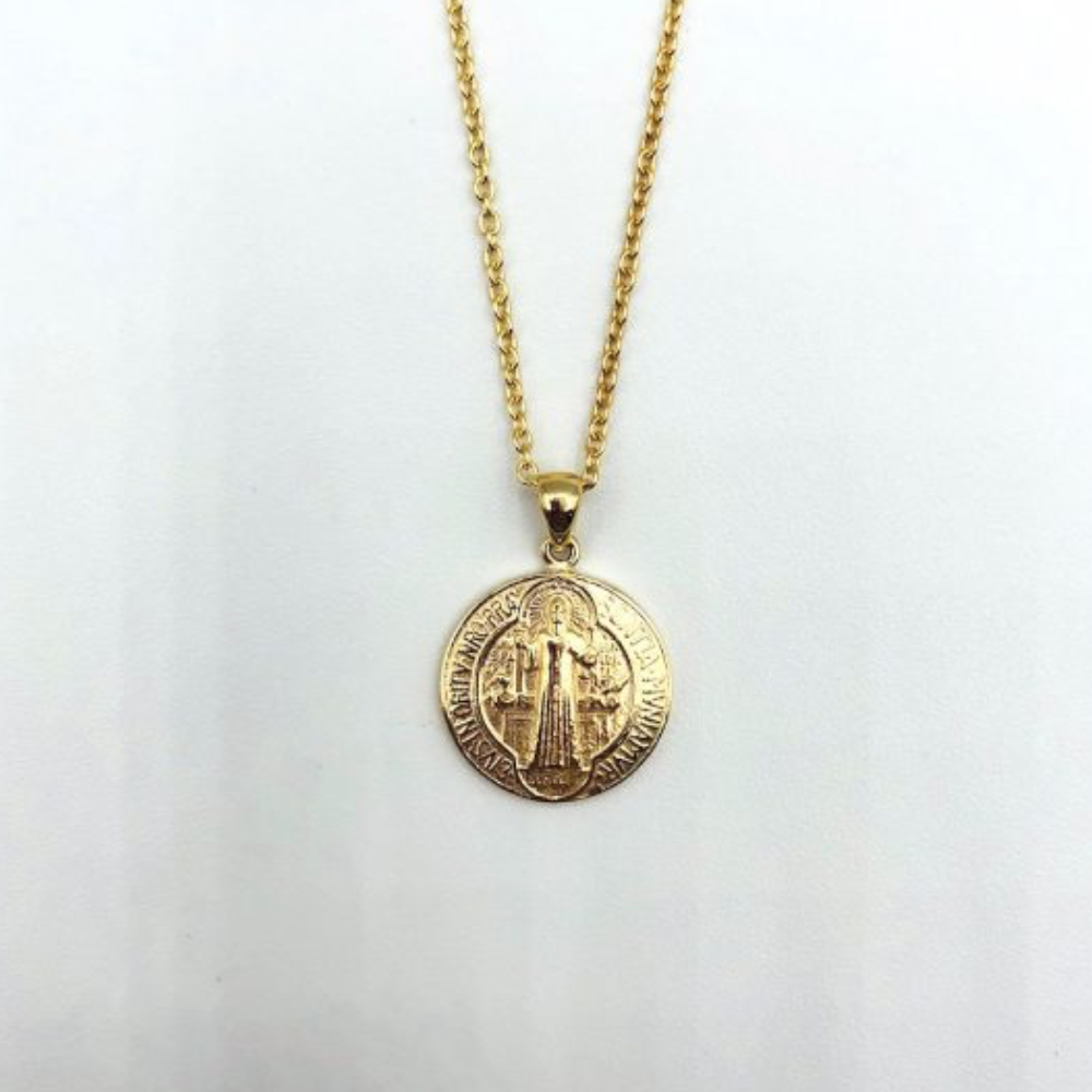 Saint Benedict Gold Medal Necklace