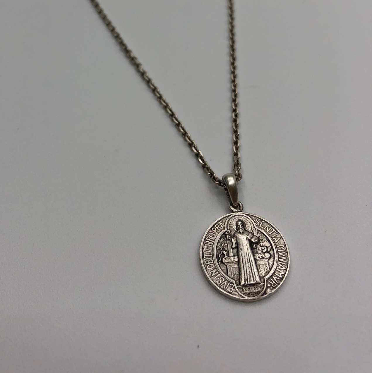 Saint Benedict Silver Necklace