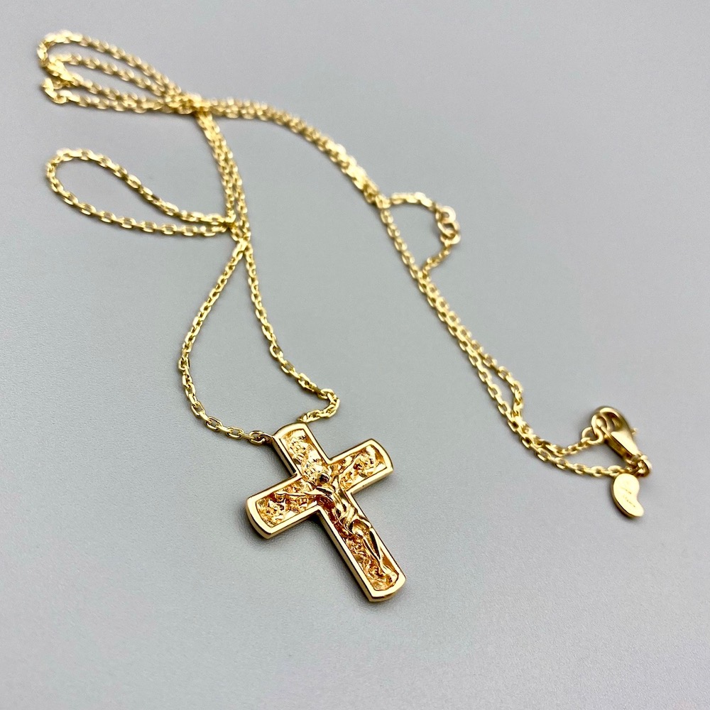 SanMarco&#039;s Rose Crucifix GoldNecklace